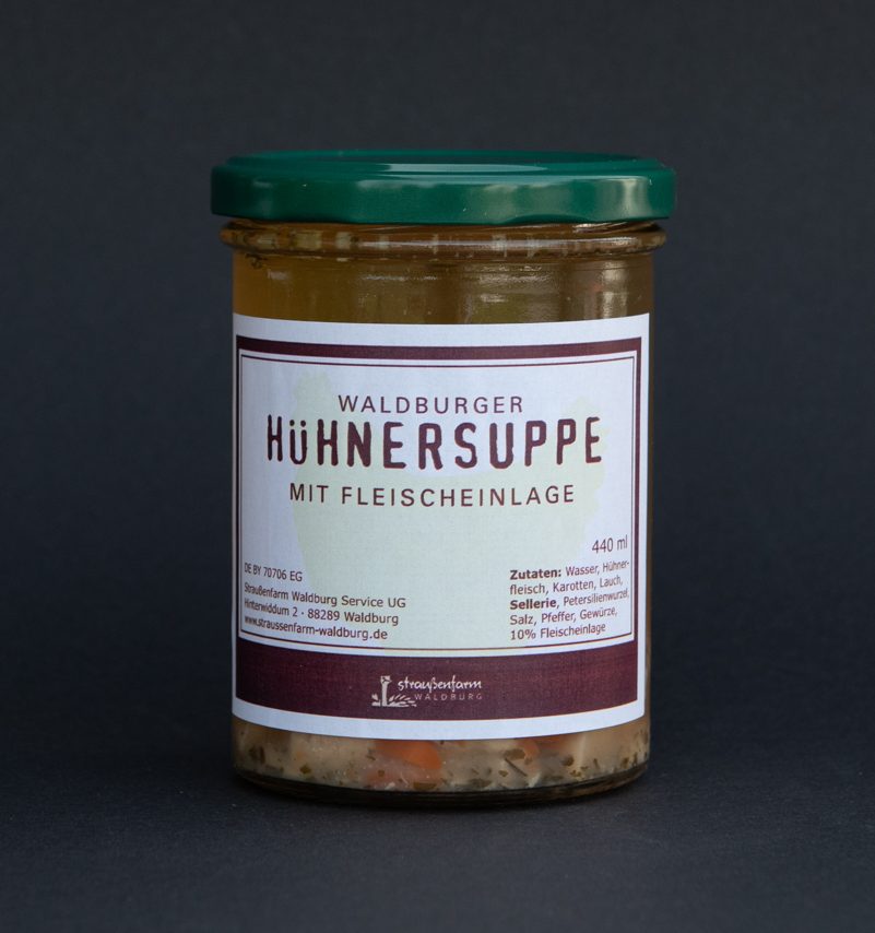Hühnersuppe mit Fleisch